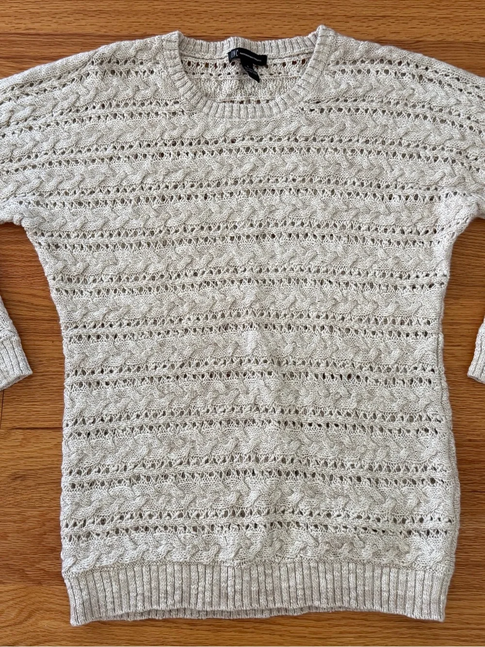 INC Interational Concepts Open Knit Sweater Women's Size Small Ivory NEW
